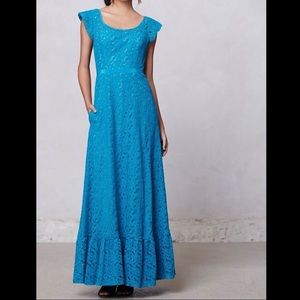 Anthropologie Lace Maxi Dress by Mirror of Venus Sz 6 EUC